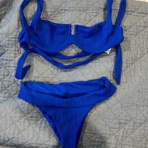 Blue L space swim suit
